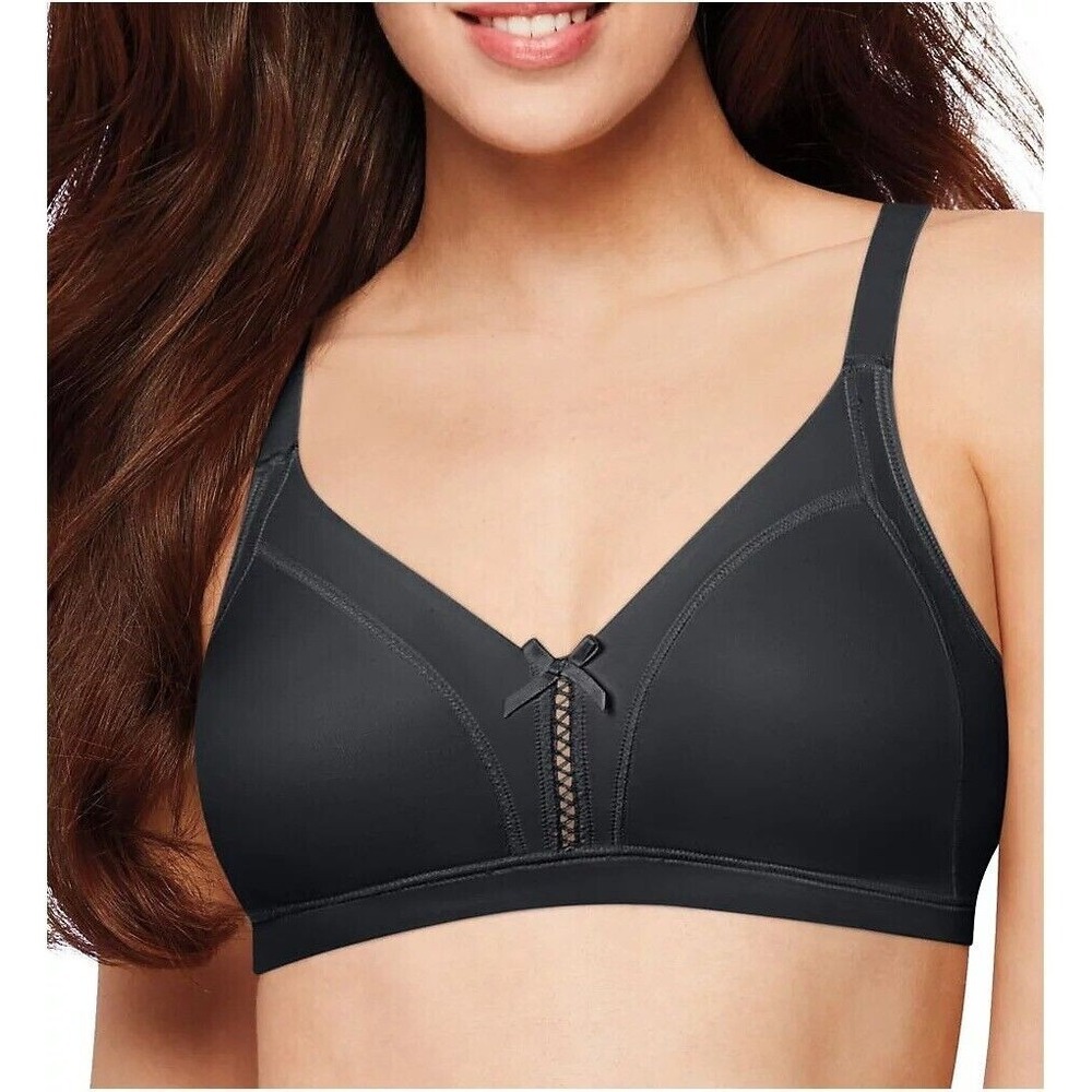 Bali BLACK‎ Double Support Soft Touch Wirefree Bra, US 36B, UK 36B NWT